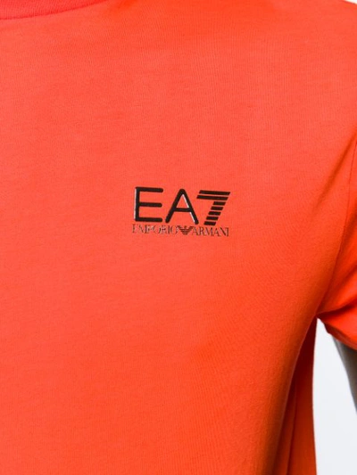 Shop Ea7 Emporio Armani Logo Stamp T-shirt - Orange