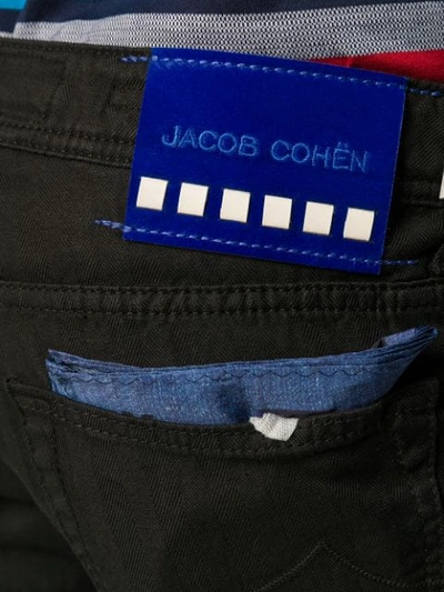 Shop Jacob Cohen Pinstripe Trousers In Black