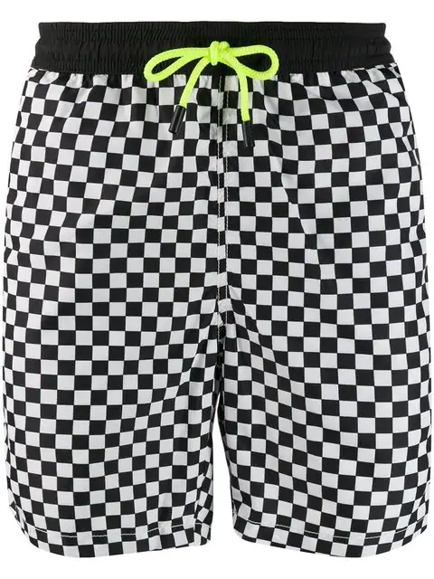 checkered swim trunks