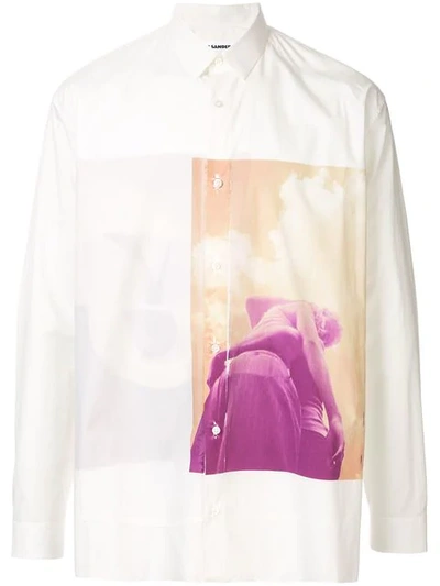 Shop Jil Sander Graphic Print Shirt In White