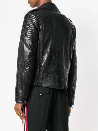 Shop Gucci Biker Jacket In Black