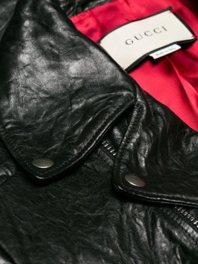 Shop Gucci Biker Jacket In Black