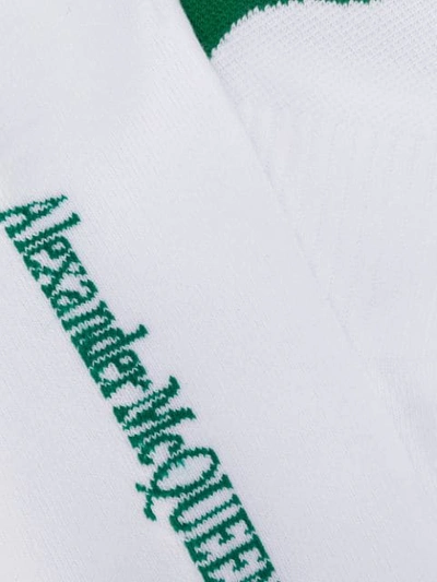 Shop Alexander Mcqueen Two-tone Logo Socks In 9067 White Green