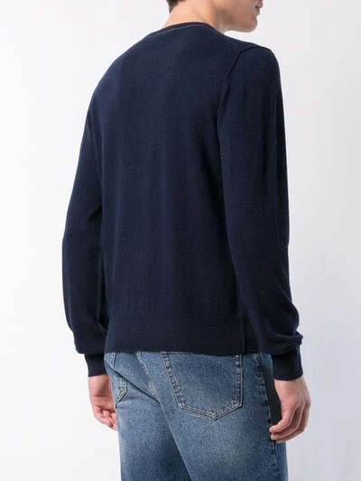 Shop Alex Mill Cashmere Reverse Sweater In Navy