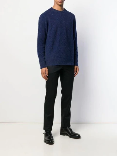 Shop Roberto Collina Knitted Crew Neck Jumper In Blue