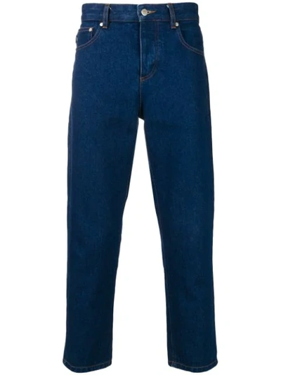 Shop Ami Alexandre Mattiussi 5 Pockets Cropped Jeans In Blue