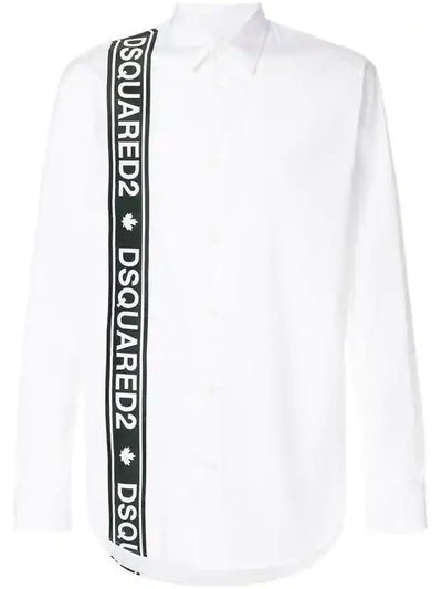 Shop Dsquared2 Logo Stripe Shirt In White