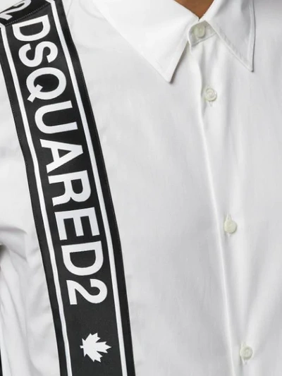 Shop Dsquared2 Logo Stripe Shirt In White