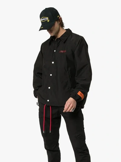 Heron Preston Стиль Embroidered Coach Jacket In Black | ModeSens