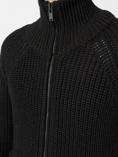 Shop Roberto Collina Ribbed Knit Jacket In Black