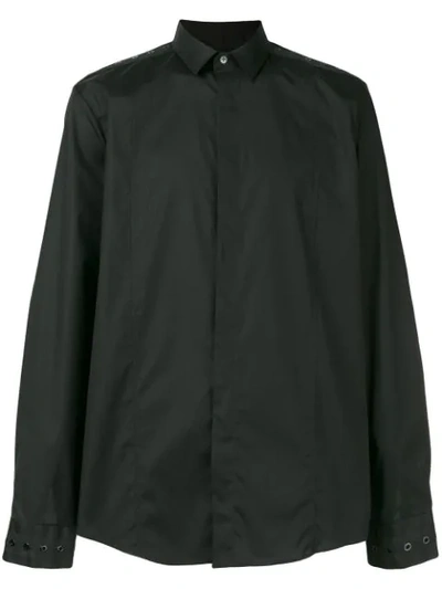 Shop Les Hommes Shoulder Detail Shirt In Black