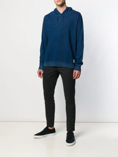 Shop John Varvatos Loose-fit Hoodie In Blue