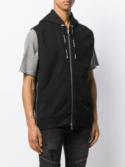 Shop Balmain Logo Trimmed Gilet In Black