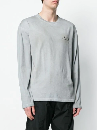 Shop A-cold-wall* Longsleeved Logo T-shirt - Grey