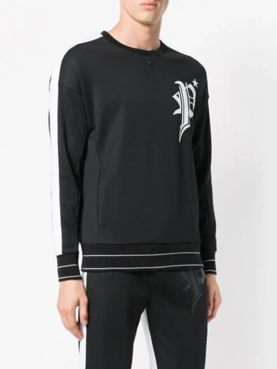 Shop Philipp Plein Chest Logo Sweatshirt In Black