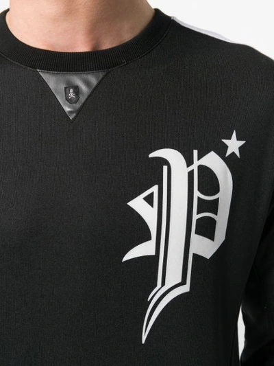 Shop Philipp Plein Chest Logo Sweatshirt In Black