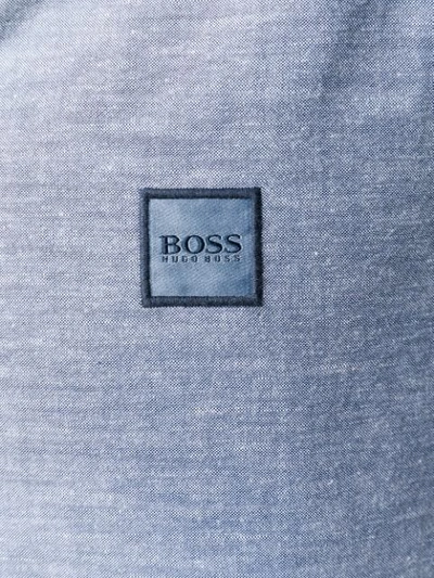 Shop Hugo Boss Button Down Collar Shirt In Blue