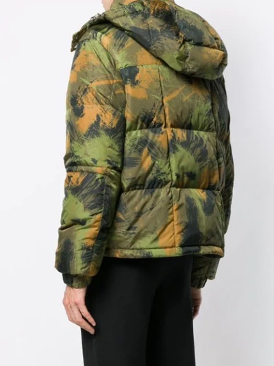 Shop Off-white Camouflage Padded Jacket In Green