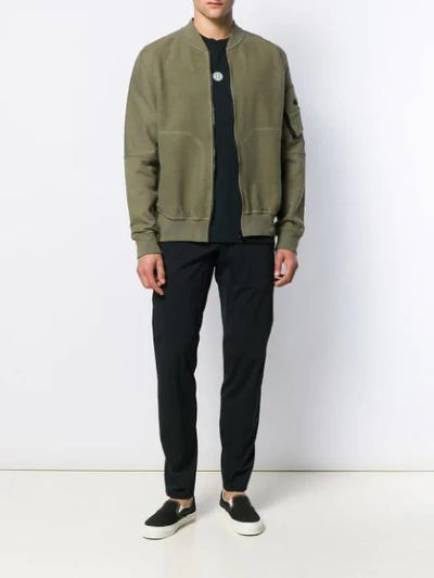 Shop Stone Island Shadow Project Casual Bomber Jacket In Green