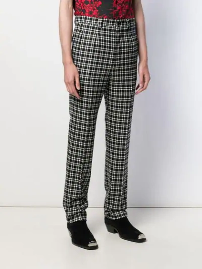Shop Givenchy High-waist Plaid Trousers In Black