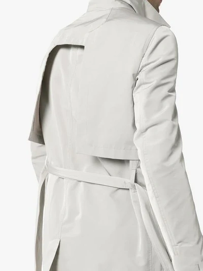 RICK OWENS SINGLE-BREASTED TRENCH COAT - 灰色