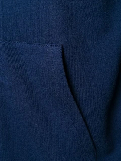 Shop Balmain Logo Zipped Hoodie In Blue