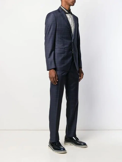 Shop Etro Chequered Two-piece Suit - Blue