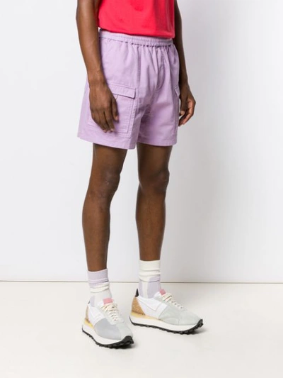 Shop Acne Studios Elastic Waist Shorts In Purple