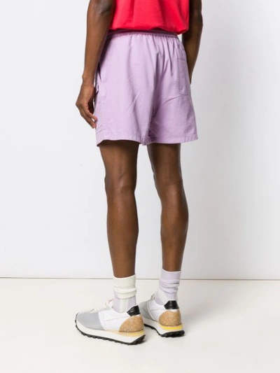 Shop Acne Studios Elastic Waist Shorts In Purple