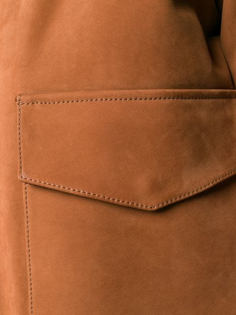 Acne Studios Short Leather Jacket Cognac Brown Modesens