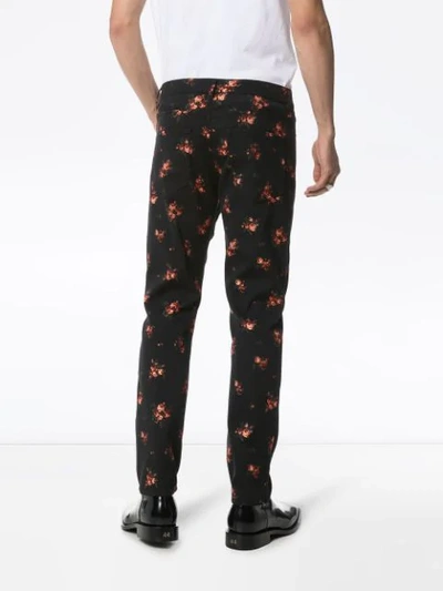 Shop Ann Demeulemeester Floral-embroidered Velvet Trousers In Black