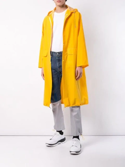 Shop Geo Mid-length Raincoat In Yellow