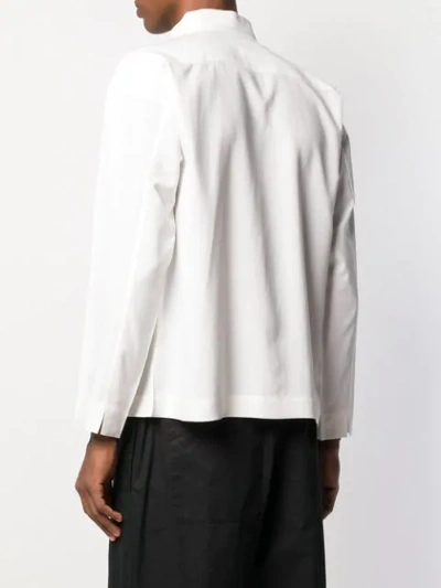 Shop Issey Miyake Tailored Tuxedo Style Shirt In White