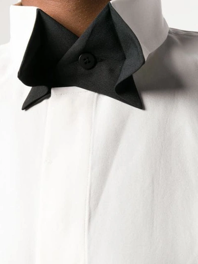 Shop Issey Miyake Tailored Tuxedo Style Shirt In White