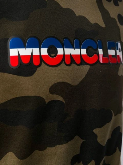 Shop Moncler Camouflage Print T-shirt In Green