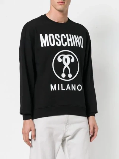 Shop Moschino Question Mark Logo Sweatshirt In Black