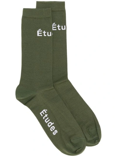 Shop Etudes Studio Short Socks In Green