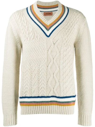 Shop Missoni Pullover Mit V-ausschnitt In S005a White