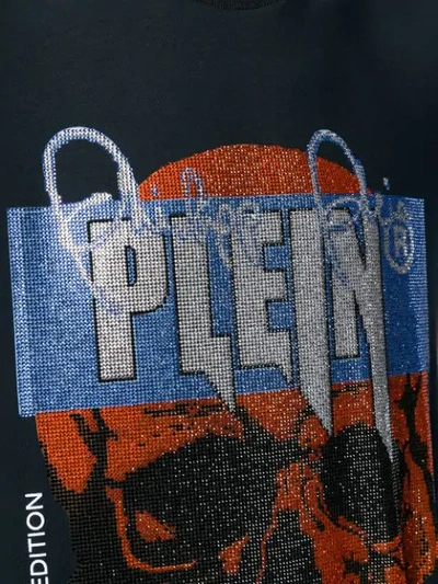 Shop Philipp Plein Skull Logo Print T-shirt In Blue