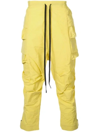 THE VIRIDI-ANNE 锥形运动裤 - 黄色