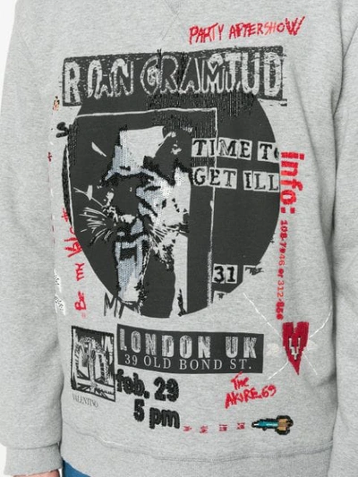 Shop Valentino Concert Print Sweatshirt In Grey