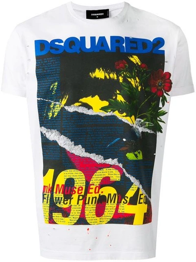 Shop Dsquared2 Graphic Logo T-shirt In White
