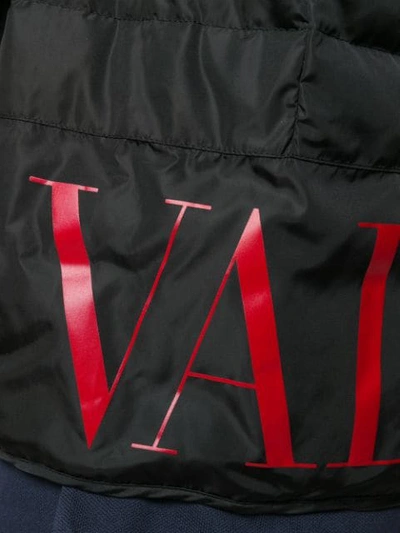 Shop Valentino Logo Print Padded Vest - Black