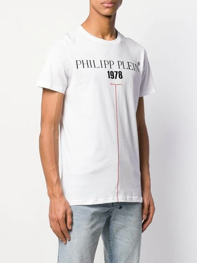 Shop Philipp Plein Logo T-shirt In White