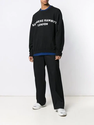 Shop Katharine Hamnett Logo Print Sweatshirt In Black