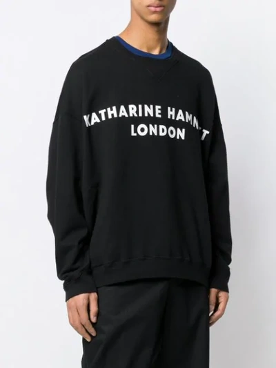 Shop Katharine Hamnett Logo Print Sweatshirt In Black