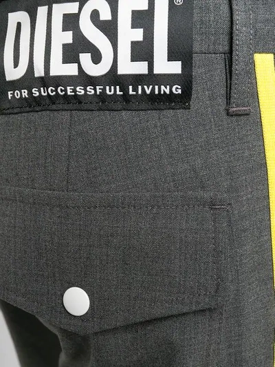 Shop Diesel Hybrid Trousers In Grey