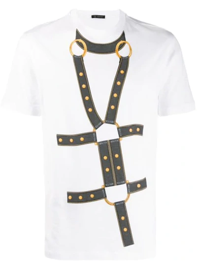 VERSACE HARNESS PRINT T-SHIRT - 白色