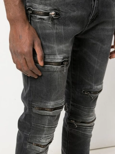 Shop Ben Taverniti Unravel Project Multi Zip Slim Jeans In Black