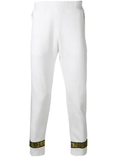 Shop Versace Collection Slim Fit Trousers - Weiss In White